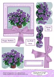 Purple Geranium Scallop Pyramid Design Sheet