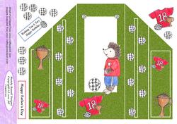 Spike the Hedgehog Playing Football Theatre Card