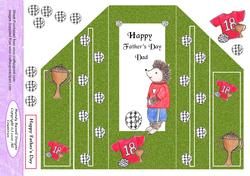 Spike the Hedgehog Playing Football Theatre Card Happy Fathe