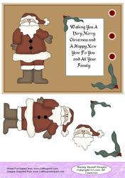 Well Wishes for Christmas Santa Card Front