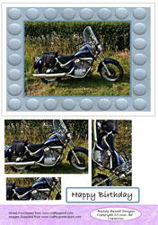 Motorbike Card Front with Pyramid Toppers Design Sheet