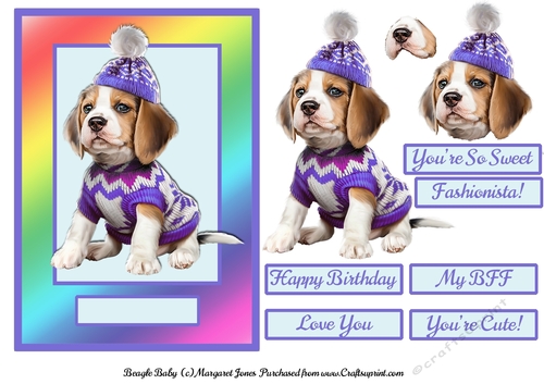 Beagle Baby Birthday or Misc. Occasion 5x7 card