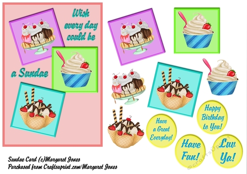 Sundae Card, Birthday or any occasion
