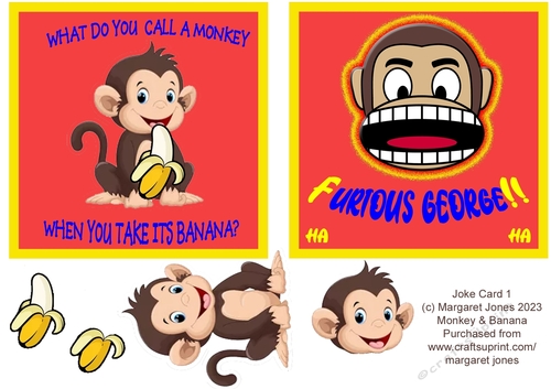 Joke Card Monkey & Banana