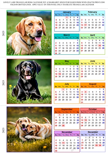 Lovely Labs Triangular Desk Calendar 2025