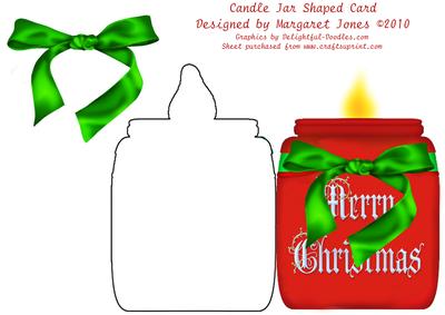 Christmas Candle Jar Shaped Card