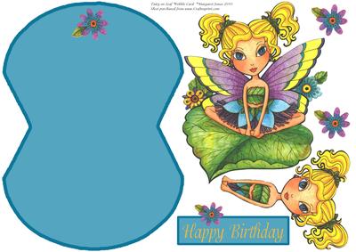 Fairy on Leaf Wobble Card with Decoupage