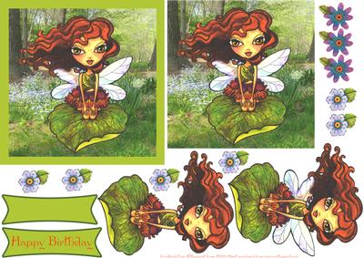 Woodland Fairy Card Front with Decoupage