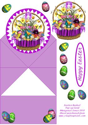 Easter Basket Pop-up Card with Decoupage