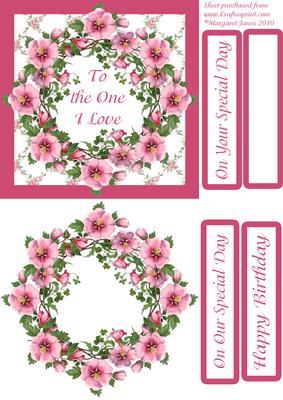 Floral Wreath Anniversary Card Front