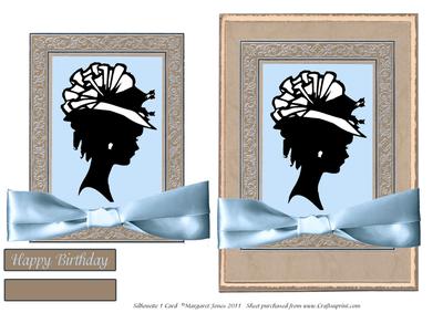 Young Woman in Hat Silhouette 1 Quick Card