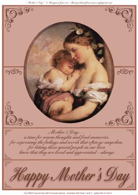 Portrait of Mother and Baby Mothers Day Zig Zag Card