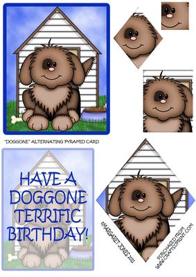 Doggone Terrific Birthday Alternating Pyramid Card