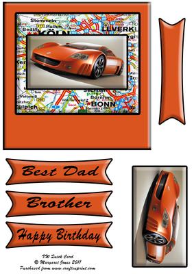 Not Your Average Vw - Quick 6 x 6 Card with Decoupage