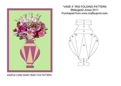 Vase 4 Iris Folding Pattern - CUP189496_601 | Craftsuprint
