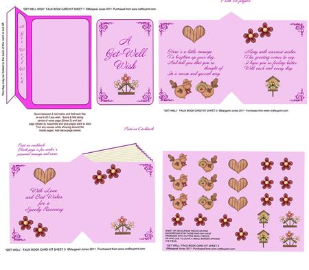 Faux Book Card Kit - Get Well Wish