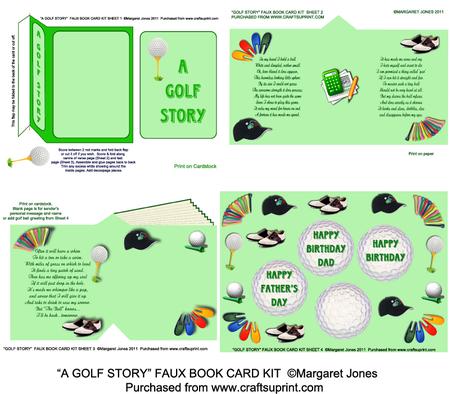 Golf Story Faux Book Card Kit