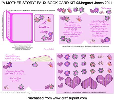 A Mother Story Faux Book Card Kit