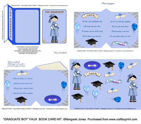 Graduate Boy Faux Book Card Kit, Card & Keepsake
