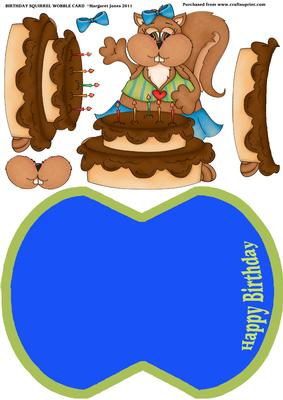 Squirrel Happy Birthday Wobble Card