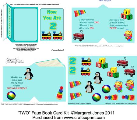 Now You Are Two Faux Book Card Kit - Keepsake