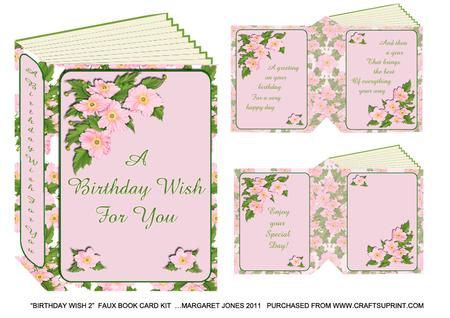 Birthday Wish 2 Faux Book Card Kit - Keepsake