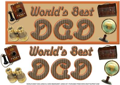 World's Best Dad Large Dl Card - Father's Day