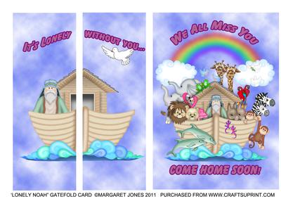 Lonely Noah to Say We Miss You Gatefold Card