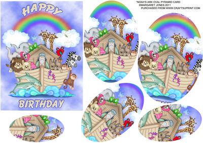 Noah's Ark Oval Pyramid Card