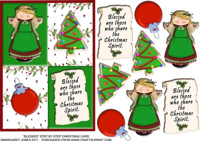 Blessed Step by Step Christmas Card Front with Decoupage