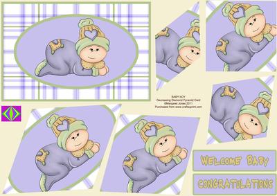 Baby Boy Decreasing Diamonds Pyramid Card