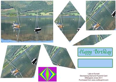 Boats' Decreasing Diamonds Birthday Card