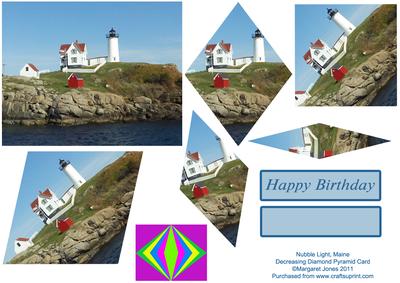 Nubble Light Decreasing Diamonds Pyramid Birthday Card