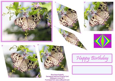 Rice Paper Butterfly Decreasing Diamonds Pyramid, Birthday