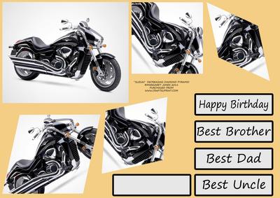 Suzuki Decreasing Diamonds Card, Birthday,father's Day Etc.