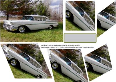 Vintage Car Decreasing Diamonds Card - All Occasion