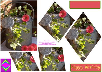 Watering Can Decreasing Diamonds Birthday Card