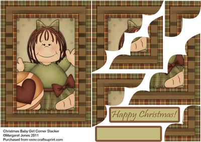 Country Christmas Corner Stacker Baby Girl