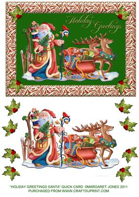 Holiday Greetings Santa Quick Card Front
