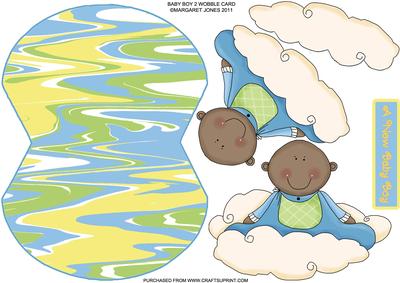 New Baby Boy 2 Wobble Card