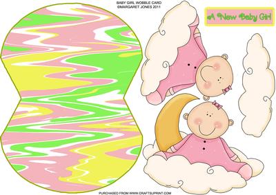 New Baby Girl Wobble Card