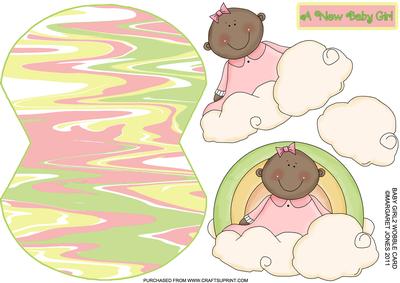New Baby Girl 2 Wobble Card