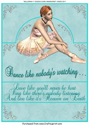 Ballerina Zig Zag Card Any Occasion