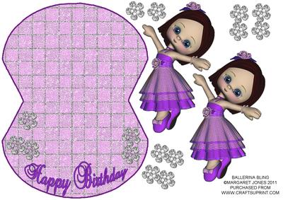 Ballerina & Bling Wobble Card