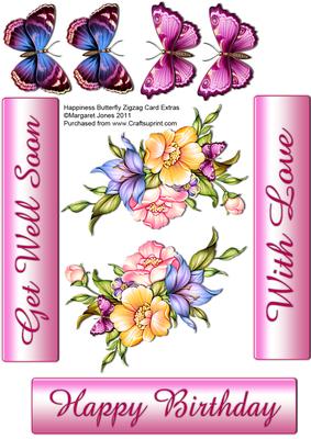 Extras for Happiness Butterfly Zigzag Card