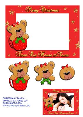 Christmas Frame 4 Photo Keepsake Card