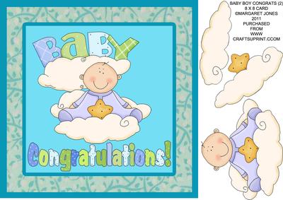 New Baby Boy 8 x 8 Card