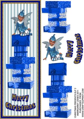 Christmas Presents Elf 2 Vertical Large Dl Card