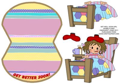 Get Better Soon Girl Wobble Card