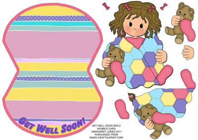 Get Well Soon Girl 2 Wobble Card